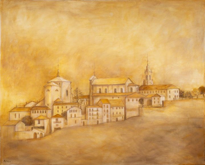 Sepia Italian City, oil on canvas, 48"x60"