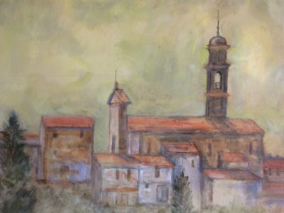Italian village, 24x 24, oil on canvas